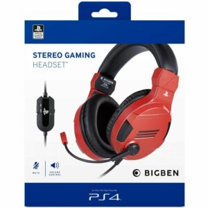 ﻿Playstation 4 HW Bigben Stereo Gaming Headset v3 (Red)