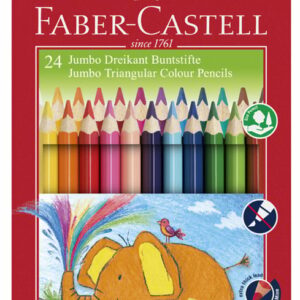 Faber-Castell - Jumbo trekantede farveblyanter, 24 stk (116524)
