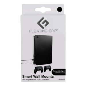 Floating Grip Playstation 5 Wall Mounts by Floating Grip - Black Bundle