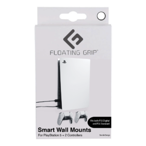 Floating Grip Playstation 5 Wall Mounts by Floating Grip - White Bundle
