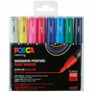 Posca - PC1MC - Extra Fin Tip Pen, 8 stk