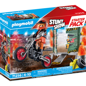 Playmobil - Starter Pack med stuntshow-motorcykel og ildvæg (71256)