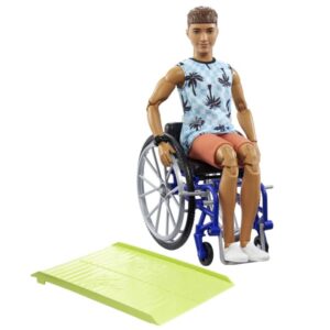 Barbie - Ken dukke med kørestol og rampe (HJT59)
