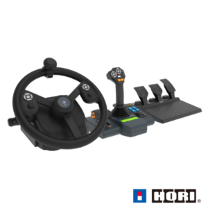 HORI - Farming Control System for PC (Windows 11/10) for Farming Simulator with Full-Size Steering Wheel, Control Panel & Pedals