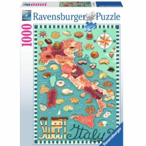 Ravensburger - Puslespil Map of Italy - Sweet 1000 brikker