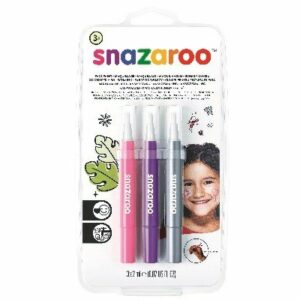 Snazaroo - Make-up color brush paint - pink/lilla/sølv (3 stk)