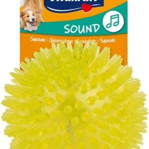 Vitakraft - BLAND 4 FOR 119 - Hundelegetøj pindsvin bold med lyd ø10 cm ass. farver