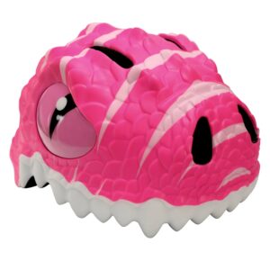 Crazy Safety - Cykelhjelm til børn - Pink dino (49-55 cm)